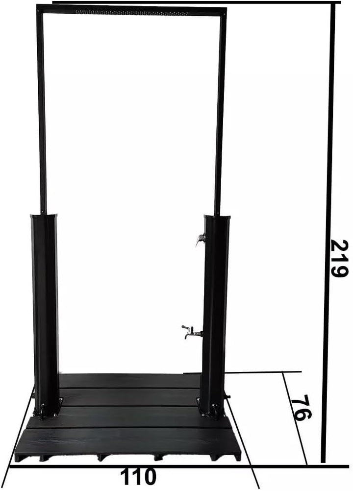 EGO INTERIORS Premium Design | Solar-Dusche für Garten und Pool, Wasserfall-Duschkopf, 40 L Kapazitä