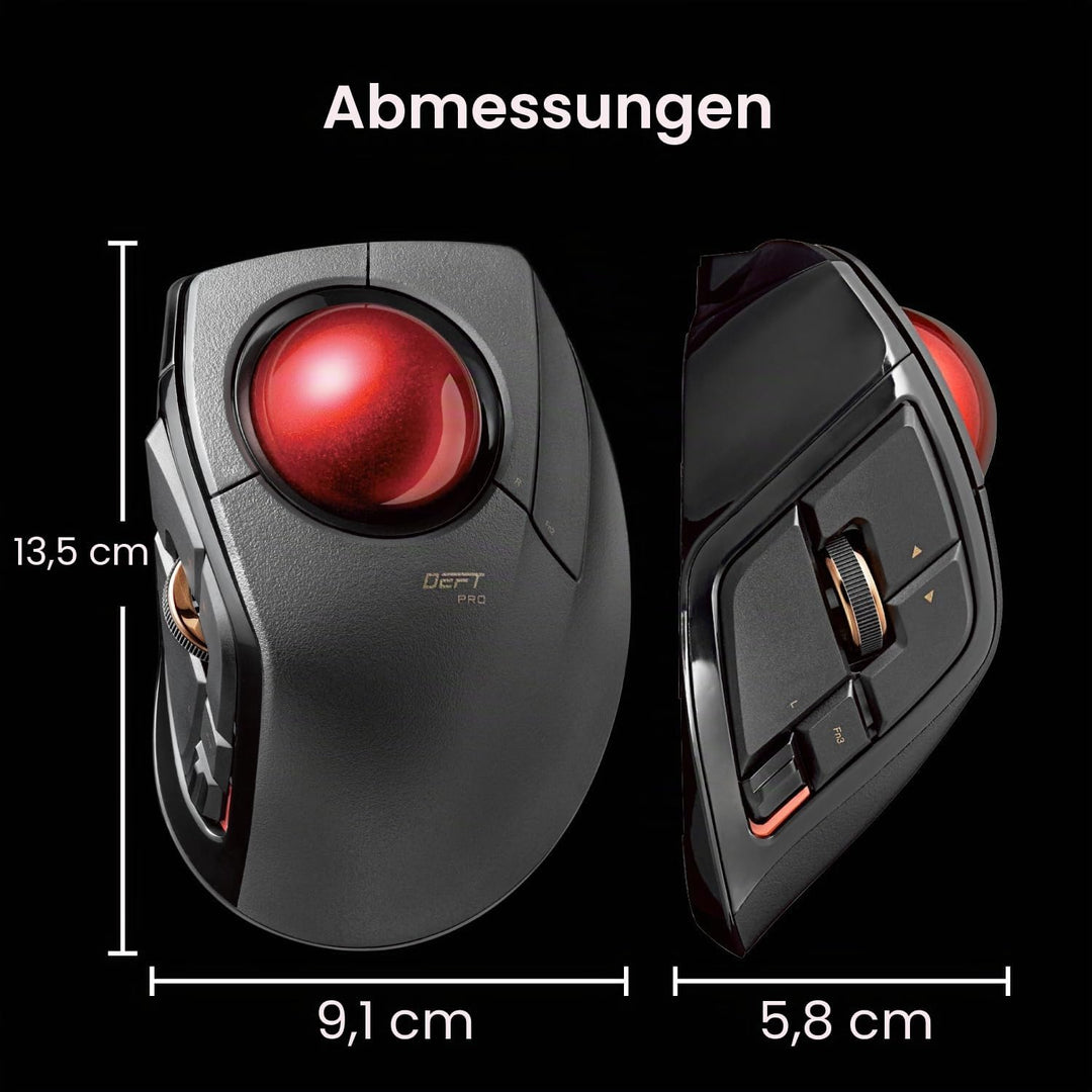 ELECOM Kabelgebundene / kabellose / Bluetooth-Fingerbetriebene Trackball-Maus, kompatibel mit Window