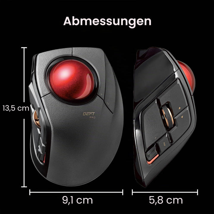 ELECOM Kabelgebundene / kabellose / Bluetooth-Fingerbetriebene Trackball-Maus, kompatibel mit Window