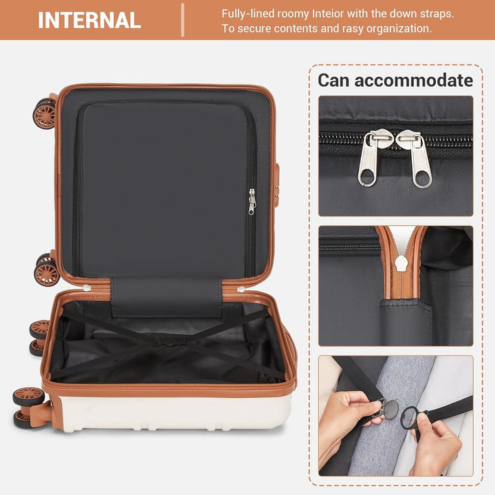 KONO Kleiner Koffer Handgepäck Hartschalenkoffer für Easyjet Handgepäck 45x36x20 cm, Leicht Reisekof