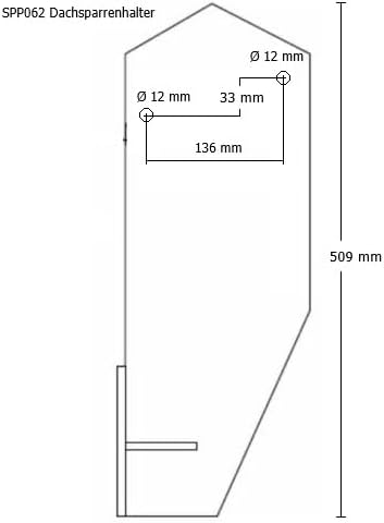 VANA SPP062, Stahl, 1-Stück, weiss, Dachsparrenhalter für Markisen, Adapter für Deckenmontage 150x51