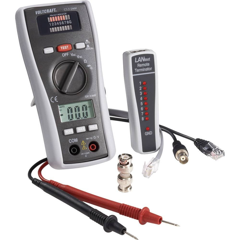 Kabeltester CT-3 DMM VOLTCRAFT CT-3 DMM Geeignet für BNC, RJ11 und RJ45