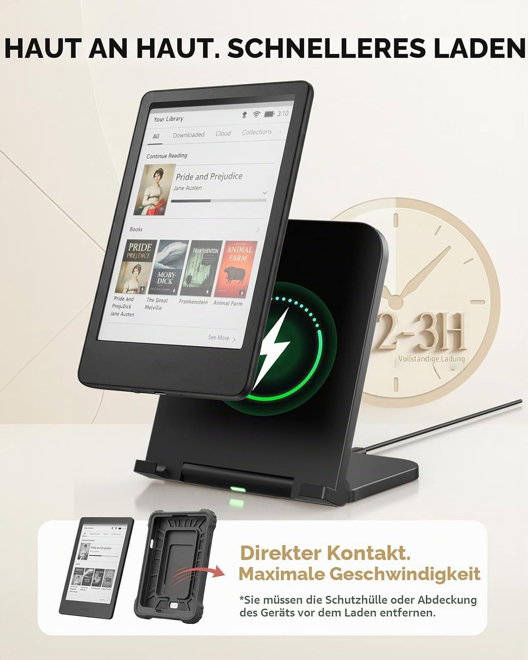 Doohoeek Kabellose Ladestation für Kindle Paperwhite Signature (2022/2024), Colorsoft Signature (202