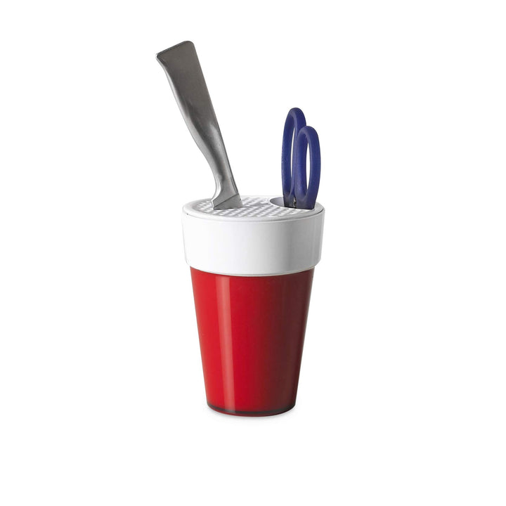 Omada Design Messer aus Polypropylen, 11,5 x 16 cm, Made in Italy, Messerhalter mit Praktischen und