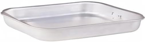 Pentole Agnelli Bräter, eckig, mit 2 Griffen, Aluminium, Dicke: 5 mm, Silber 35 cm Silber/schwarz, 3