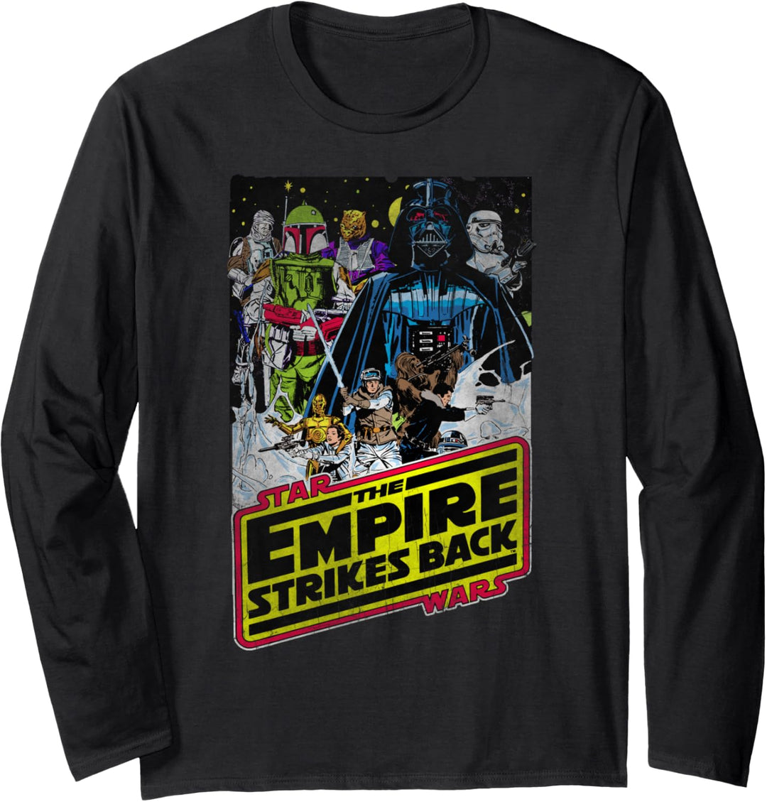 Star Wars The Empire Strikes Back Vintage Comic Logo Langarmshirt