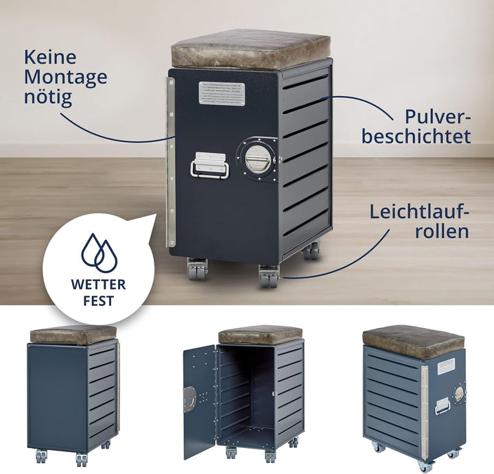 Hocker Schubladenschrank, Rollcontainer, Metallschrank, Büroschrank, Industrial Möbel, Aktenschrank