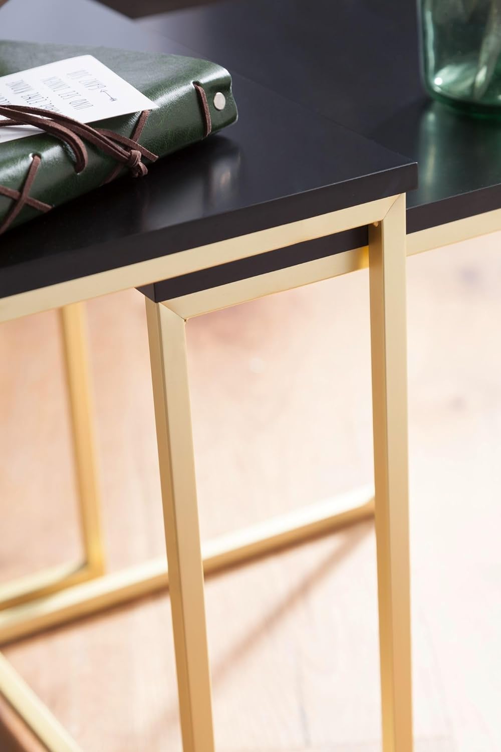 FineBuy Satztisch CHUR Beistelltisch MDF/Metall | Couchtisch Set aus 2 Tischen | Kleiner Wohnzimmert