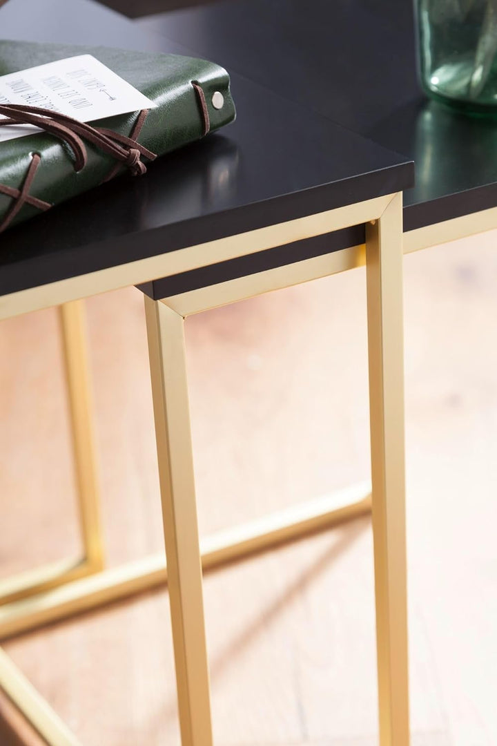 FineBuy Satztisch CHUR Beistelltisch MDF/Metall | Couchtisch Set aus 2 Tischen | Kleiner Wohnzimmert