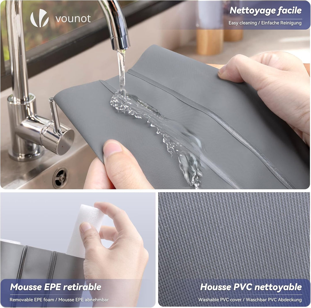 VOUNOT® 2er Set Zugluftstopper für Türen, Türdichtung unten mit Doppeldichtung, zuschneidbare Türbod