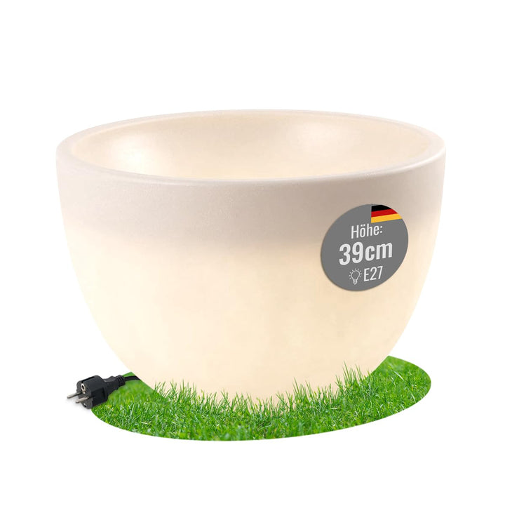 8 seasons design Shining Curvy Pot XM, LED Pflanzkübel (Weiss) 59 x 39 cm, E27 Fassung inkl. Leuchtm