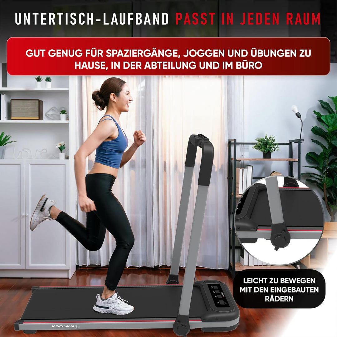 Laufband Walking Pad Gewicht 100 kg 0.75 PS 1-6km/h Ultraflach Walking Pad Unter dem Schreibtisch (F