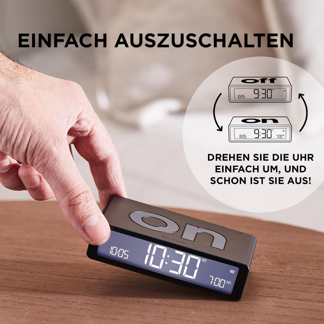Lexon Flip Classic x Pantone – Digitaler Design Wecker ON/Off – Wiederaufladbarer Reisewecker – Leis