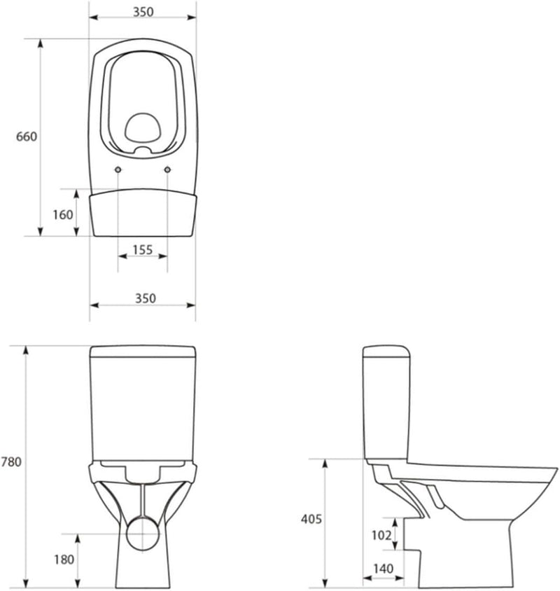 Keramik Stand- WC Toilette Komplett -Design- Set mit Spülkasten WC- Sitz Slim aus Duroplast mit Abse