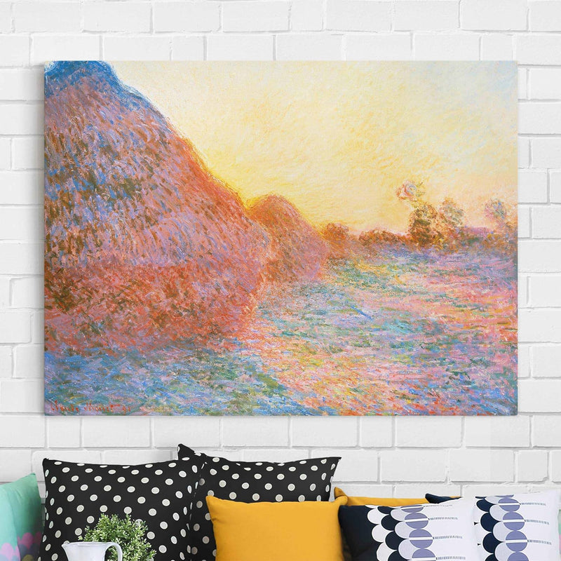 Bilderwelten Top Claude Monet Leinwandbilder Strohschober im Sonnenlicht 90 x 120cm 90cm x 120cm Cla