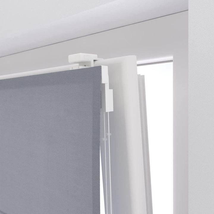 Raffrollo Easy Canvas - Grey - 130 x 180 - Ohne Bohren - Klemmfix 130 x 180 cm Grau, 130 x 180 cm Gr