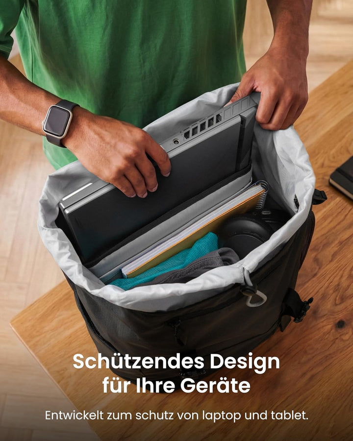 tomtoc Laptop Rucksack, 22L Vintage Tagesrucksack für 13-16 Zoll Laptops, Leicht & Wasserabweisend,