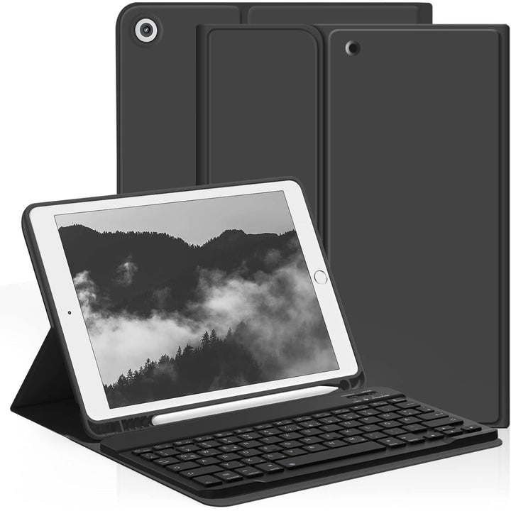 aoub Hülle mit Tastatur für iPad 9. Generation/iPad 8. Generation/iPad 7. Generation, Hülle mit Tast