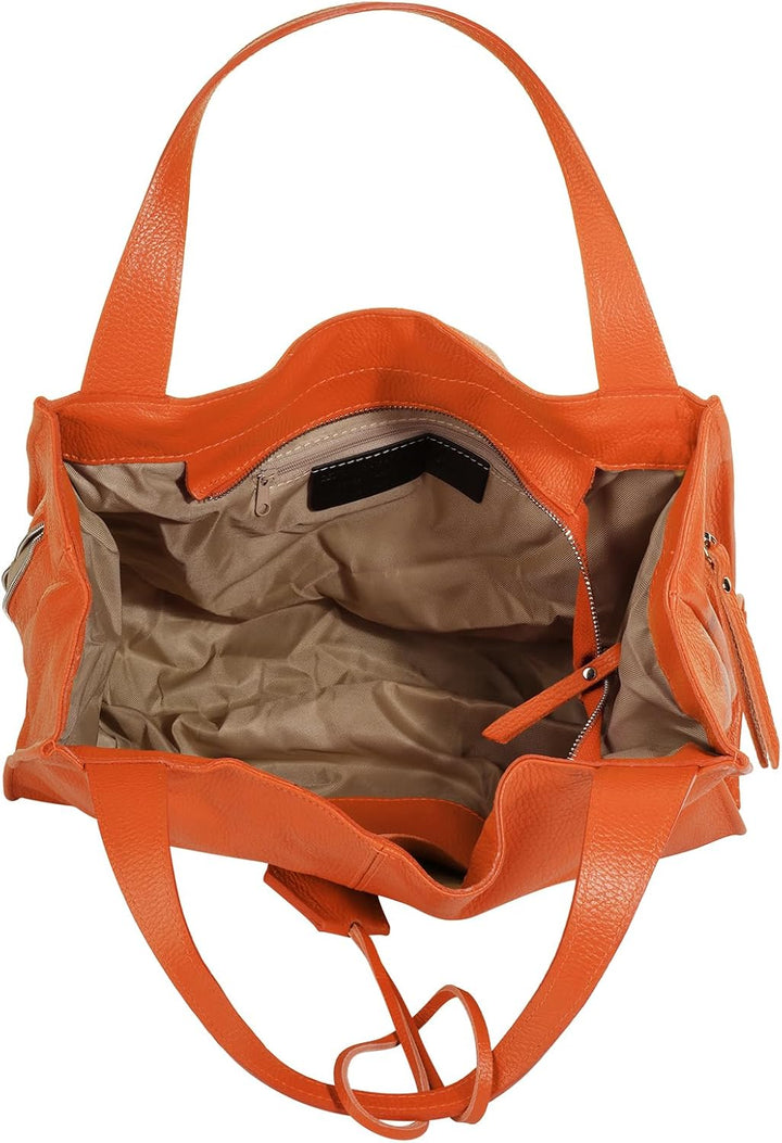 Shopper Echt Leder Damen Made in Italy, Smartphonefach, Ledertasche Damen, Handtasche Echtleder, Umh