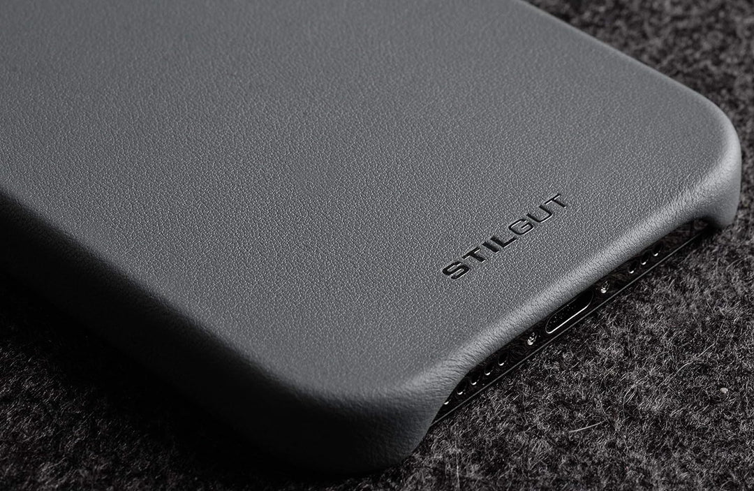 STILGUT Cover kompatibel mit iPhone 12 Pro Max Case aus Leder, Lederhülle, Hülle aus Leder, Ledercas