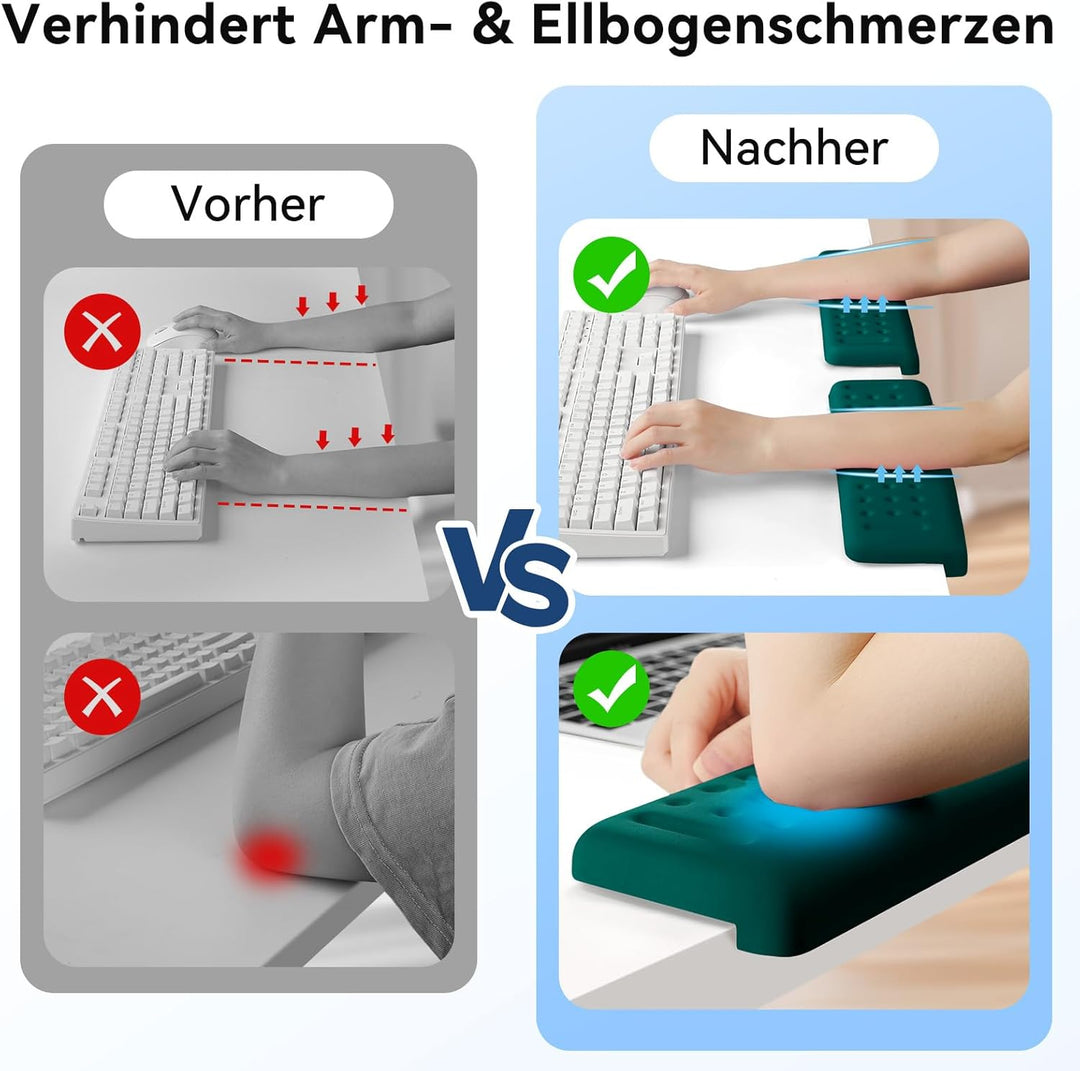 L-förmige Armauflage für Schreibtischkante, 2er Set Memory-Schaum Handgelenkauflage & Ellbogenauflag