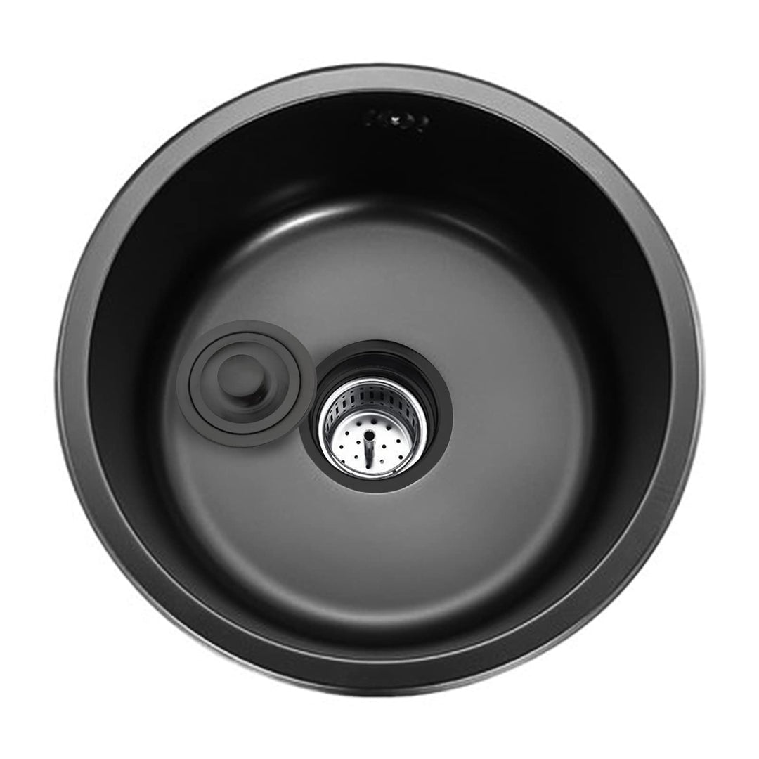 Schwarzes Rundes Waschbecken Küchenrenovierungsbecken Rundes Einzelwaschbecken Kleines Waschbecken R