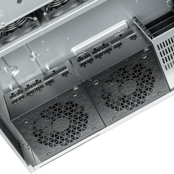SilverStone Technology RM61-312, 6U 12-Bay Rackmount-Gehäuse mit Kompatibilität mit Zwei Netzteilen,