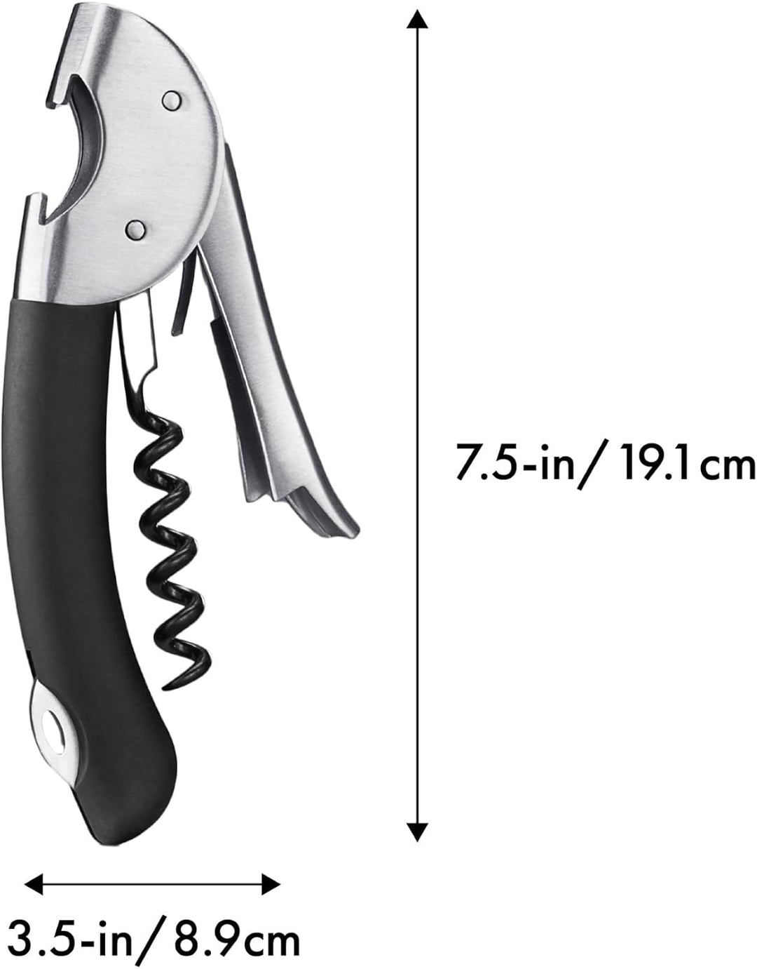 OXO Kellner-Korkenzieher aus Stahl mit Doppelhebel Kellnermesser, Kellnermesser