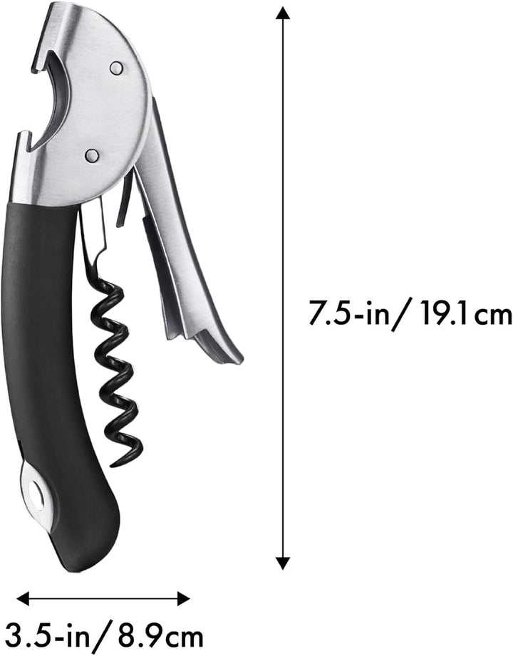 OXO Kellner-Korkenzieher aus Stahl mit Doppelhebel Kellnermesser, Kellnermesser
