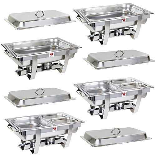 Beeketal 4er Chafing Dish Set 'BCD-4' Profi Gastro Speisewärmer Set aus Edelstahl - Lieferumfang: 4x
