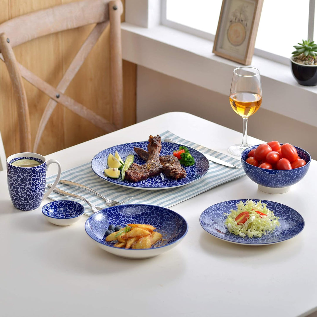 vancasso Takaki Porzellan Suppenteller, 8 TLG. Set Tiefteller, Ø 21,5 cm Teller Set,700ML 8-teilig S