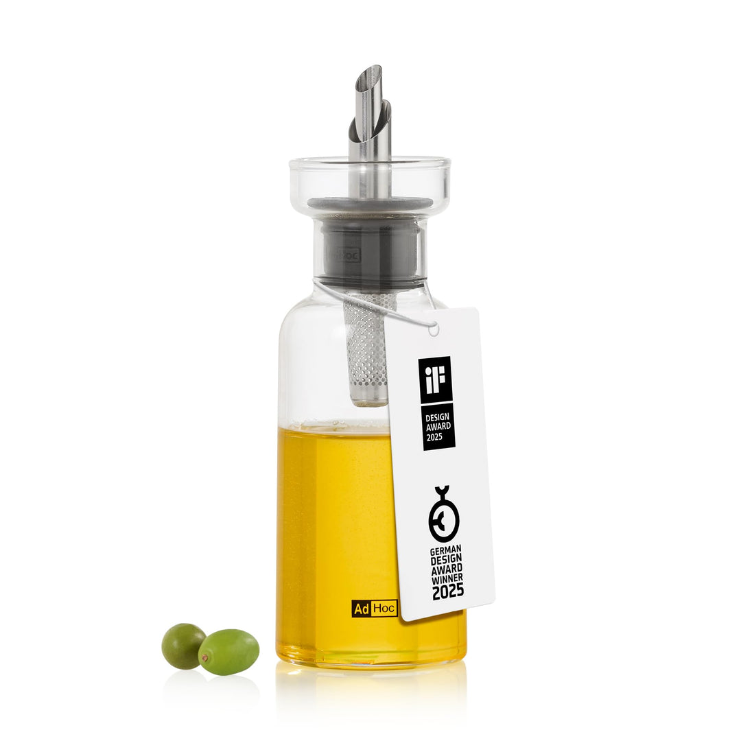 AdHoc BZ79 Ölspender oder Essigspender AromaPour aus Borosilikatglas | elegante Olivenölflasche mit