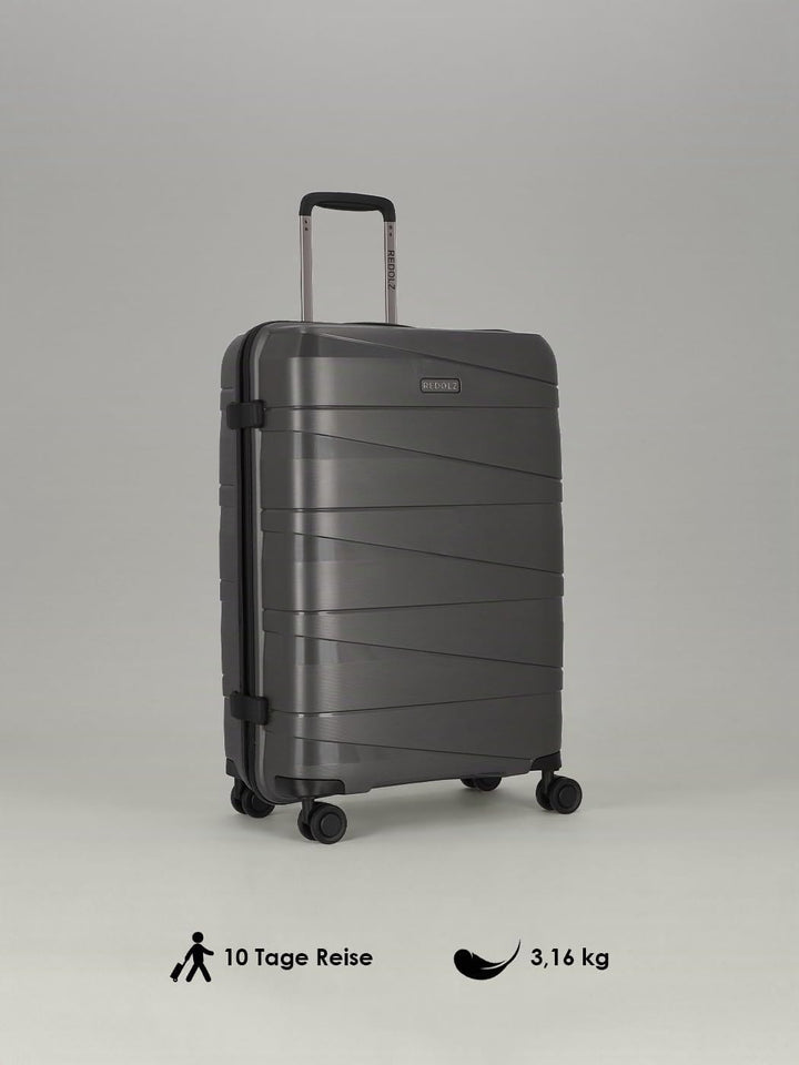 REDOLZ Hartschalen Check-in Koffer | Mittelgrosser Trolley 45 x 27 x 67 cm aus hochwertigem, leichte