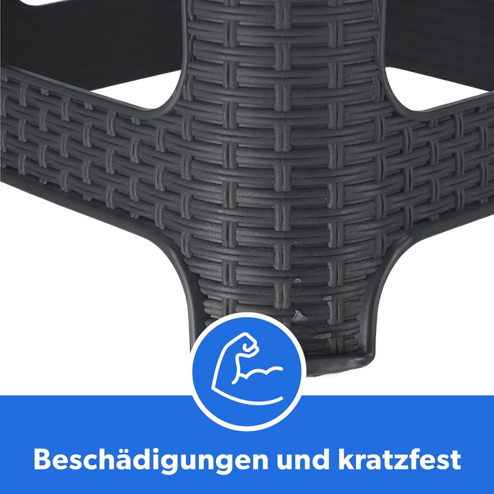 KADAX Hocker aus Kunststoff, Tritthocker bis 120 kg, Rattanhocker mit Antirutschfüssen, Badhocker, W
