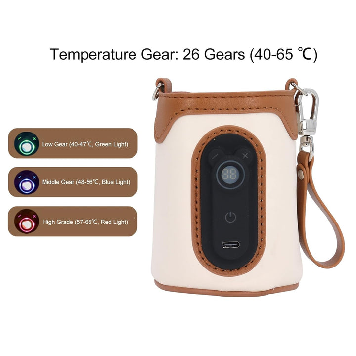 Flaschenwärmer, Babyflaschenwärmer, USB-betrieben, 26 Gänge, temperaturverstellbar, tragbarer Flasch