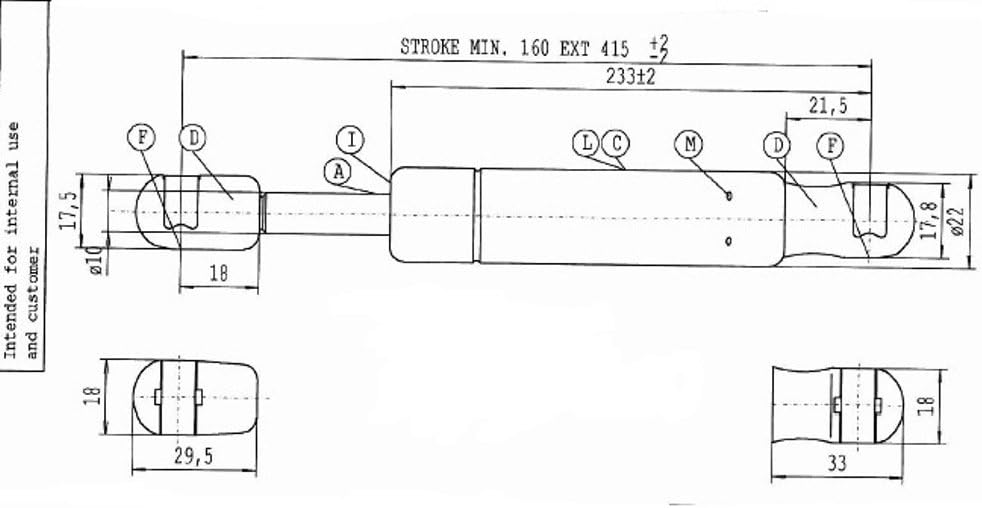 Stabilus 6374VB Gasfeder Industrie