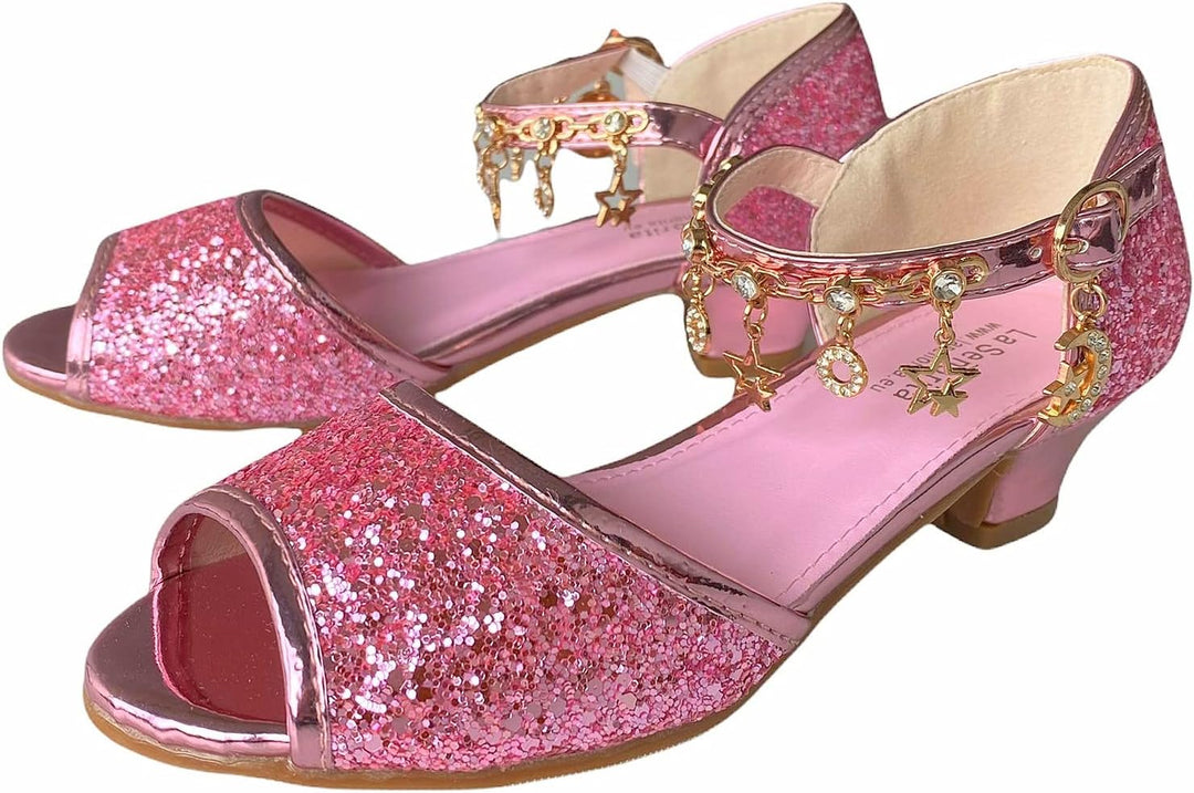 La Señorita Kinder Schuhe - Prinzessin Schuhe Mädchen - Brauts Schuhe - halb offenen 35 EU Dark Pink