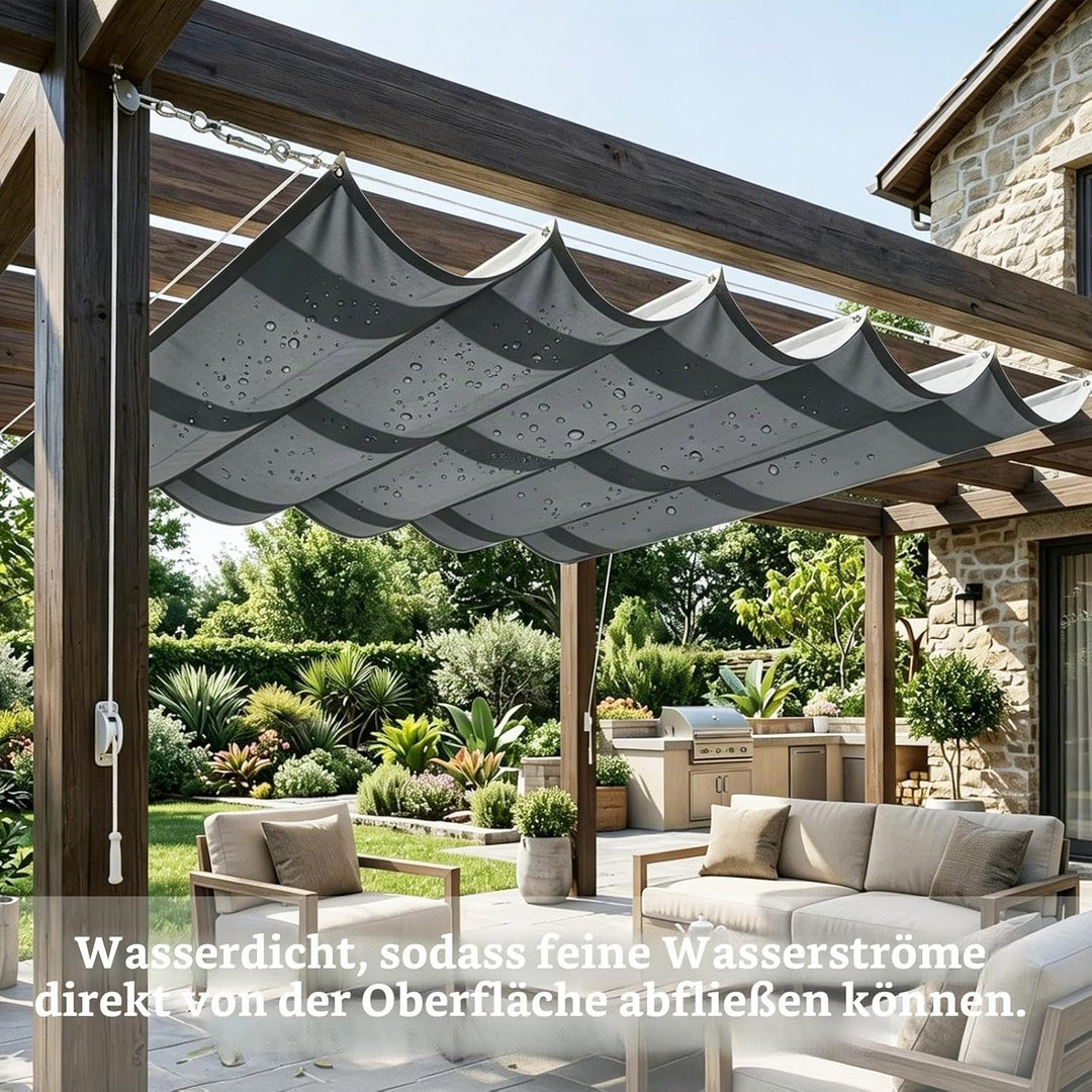 Einziehbare Welle Sonnensegel,Verstellbar Schattenabdeckung 0.8x3.5m,Nach Mass Wellenmarkise Verstel