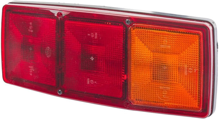 HELLA - Heckleuchte - Glühlampe - 12V - Einbau/geschraubt - Lichtscheibenfarbe: rot/gelb - Stecker:
