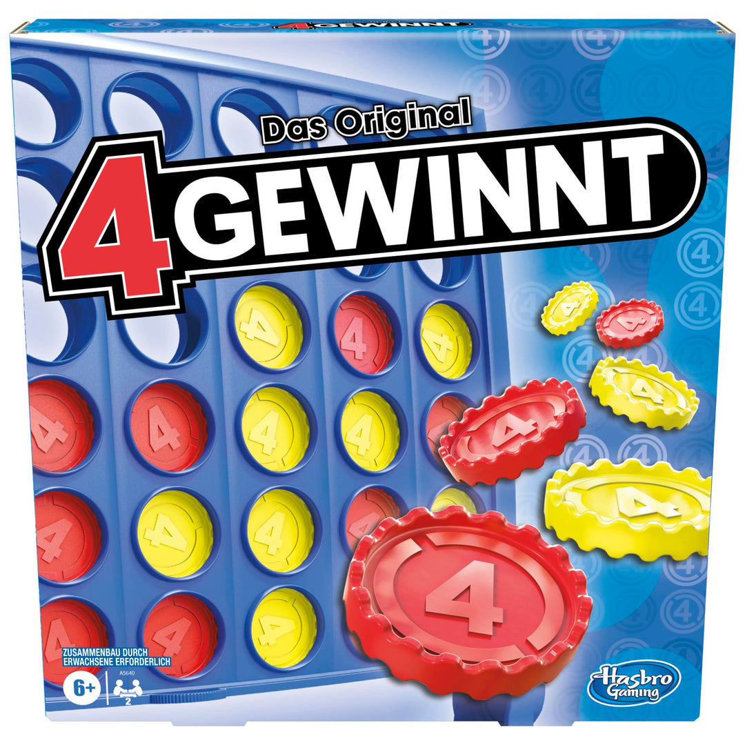 Hasbro Gaming 4 gewinnt Strategiespiel, Brettspiel für 2 Spieler, Unendlicher Spielspass mit Freunde
