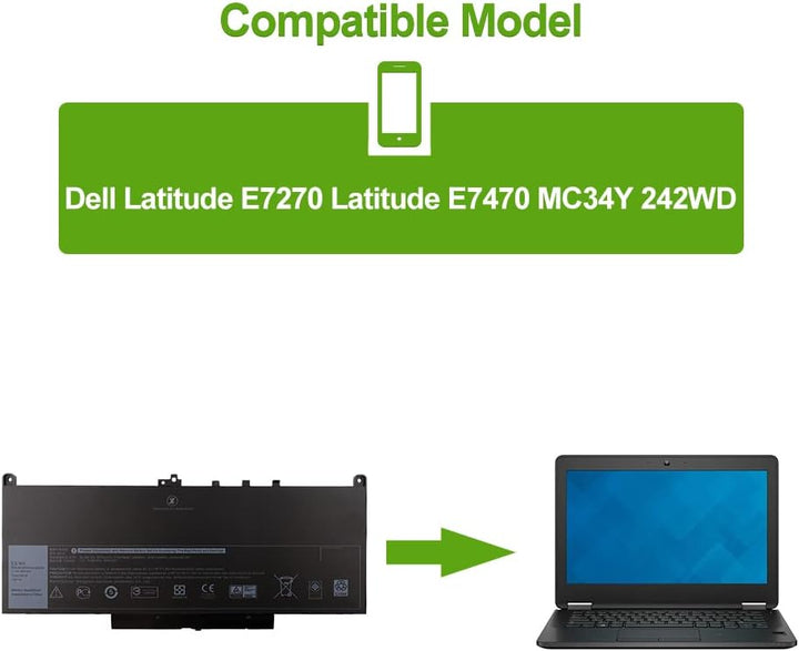 SwarKing Ersatz Akku Kompatibel mit J60J5 Latitude E7270 E7470 Series Notebook R1V85 451-BBSX 451-BB