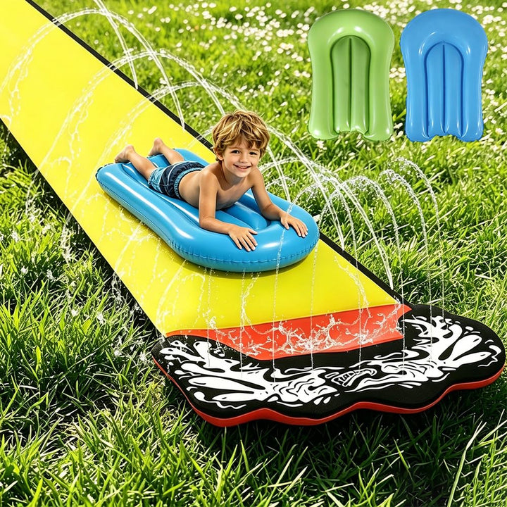 480*70CM Wasserrutsche Garten Für Kinder, Wasserrutsche Outdoor Sommer Rasen Mit 2 Bodyboards, Singl