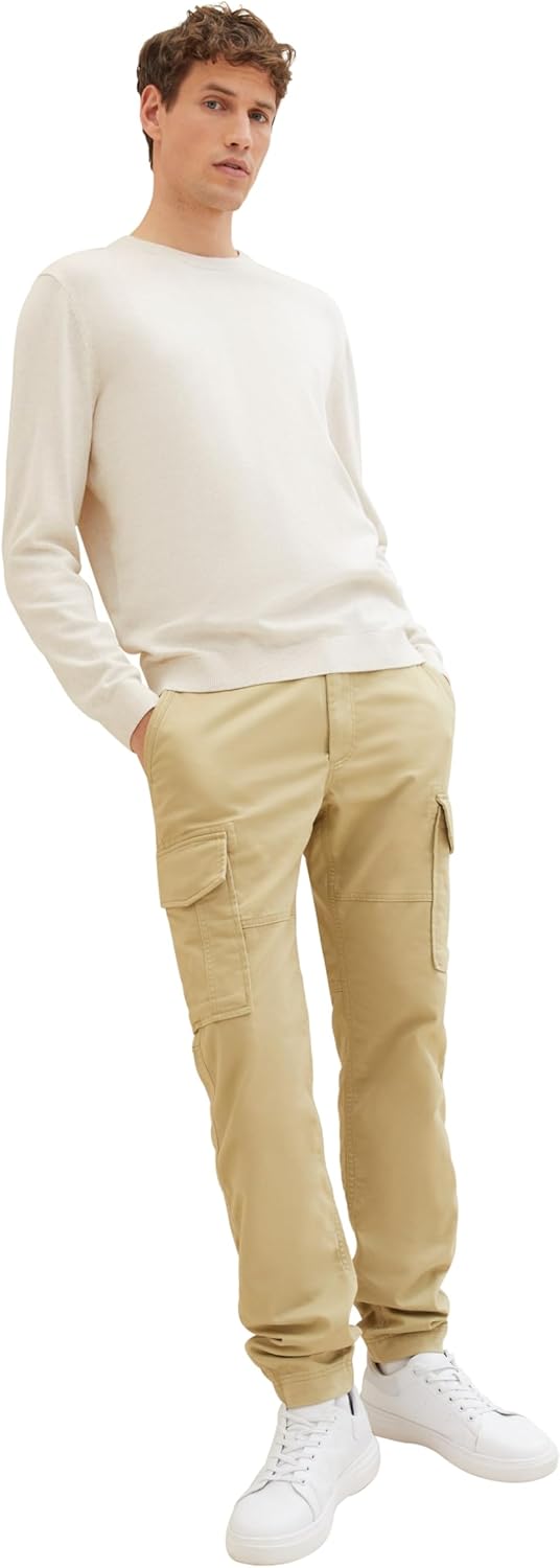 TOM TAILOR Herren Regular Fit Cargo Hose mit Stretch XXL 19726 - Olive Grey, XXL 19726 - Olive Grey