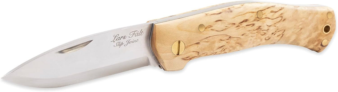 Casström Lars Falt Slip Joint Messer Curly Birch/Scandi