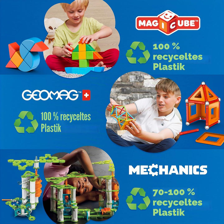 GEOMAG - GLOW - 142 Teile - Magnetisches Konstruktionsspielzeug für Kinder ab 3 Jahren - 100% recyce
