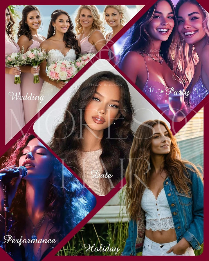 Moresoo Echthaar Tressen zum Einnähen Schwarz 60 cm Haarverlängerungen Echthaar Haartressen Natürlic