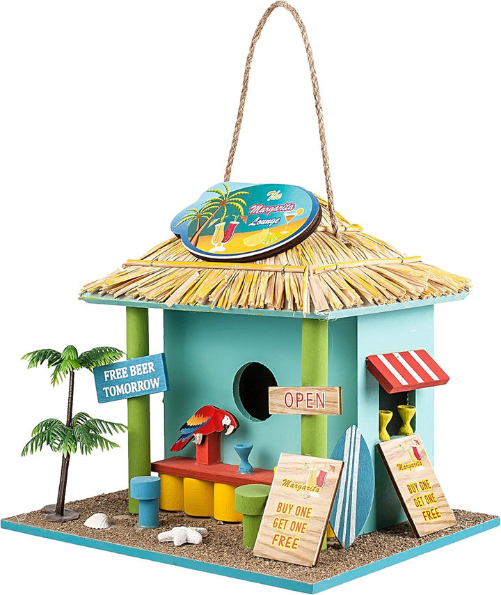 Vogelhaus - Strandbar/Strandhaus/Strandhütte - aus Holz - 21 cm - Nistkasten Vogelhäuschen Vogelnist