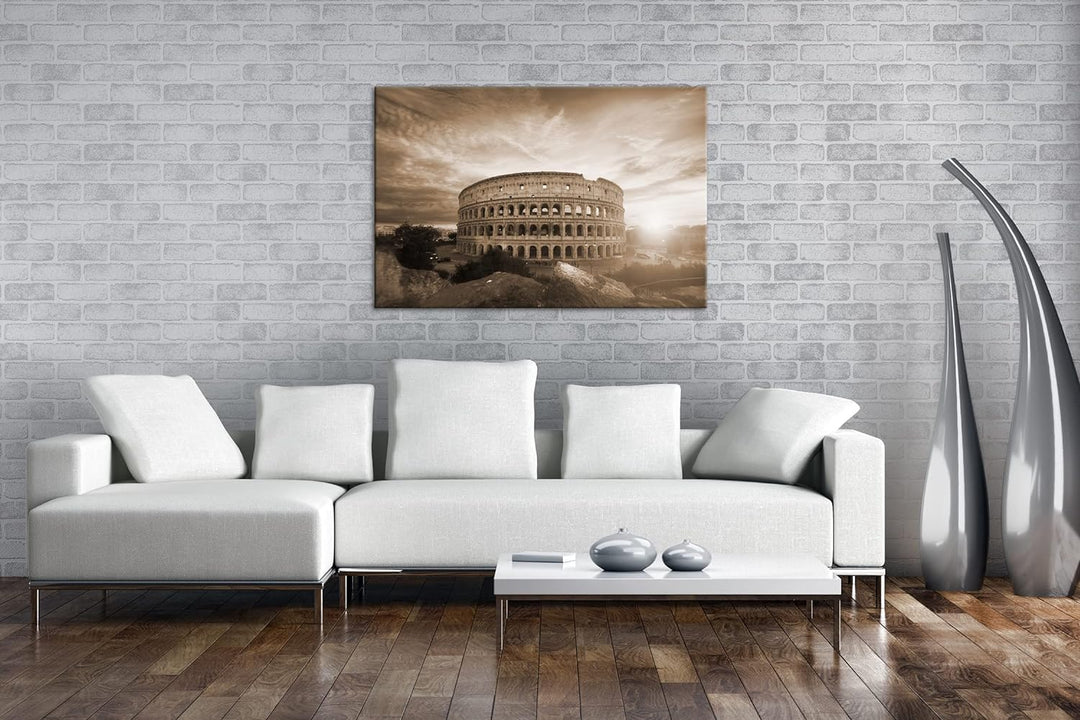 deyoli das Kolosseum in Rom Format: 80x60 cm Effekt: Sepia als Leinwandbild, Motiv fertig gerahmt au