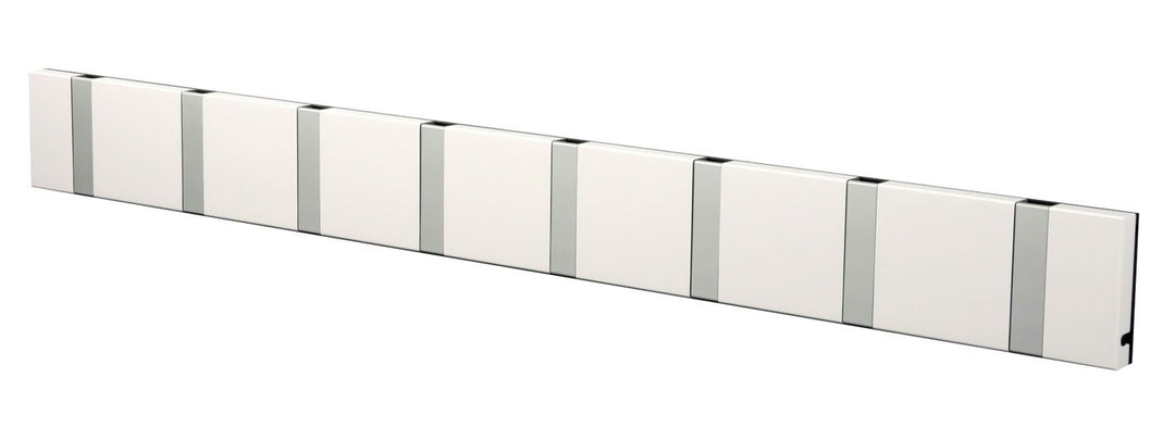 LoCa Garderobe Knax 8 weiss (Haken klappbar Alu) Garderoben-Leiste Kleiderhaken Flur modern Garderob