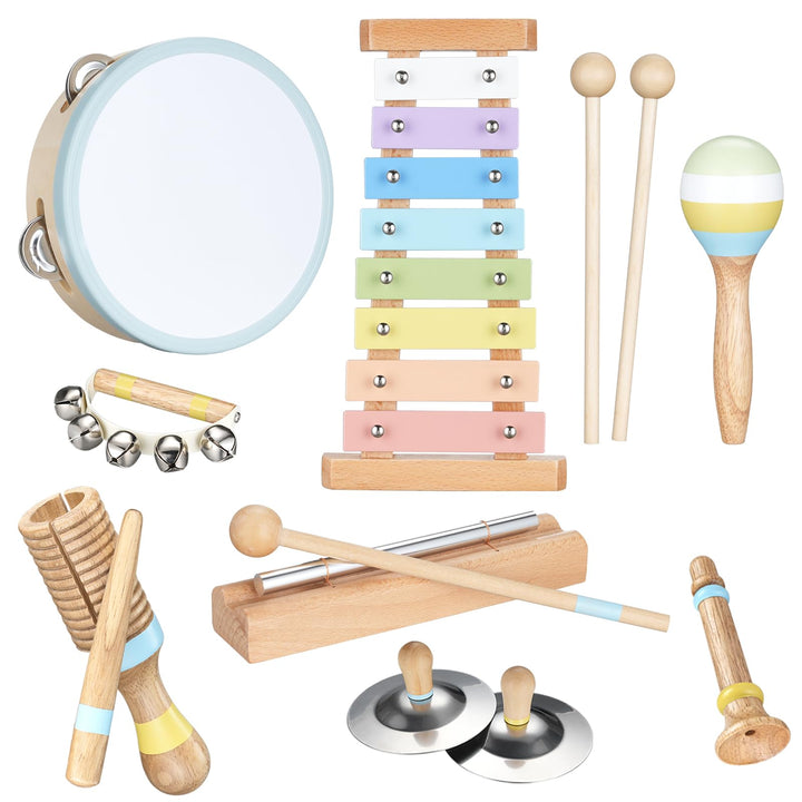 Musikinstrumente Kinder ab 3 Jahre, Montessori Musikalische Spielzeuge für Babies mit Xylophon Kinde